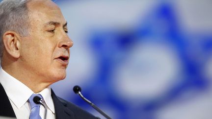 &nbsp; (Benjamin Netanyahu lundi devant le groupe de pression américain pro-israélien Aipac © REUTERS/Jonathan Ernst)