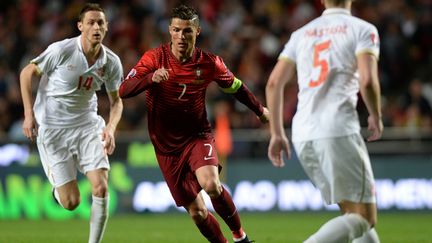 Cristiano Ronaldo (Portugal) face à la Serbie (PATRICIA DE MELO MOREIRA / AFP)