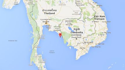 L'agression des quatre touristes français, le 27 février 2016, s'est produite sur l'île de&nbsp;Koh Kut, au large de la Thaïlande, et non loin de la frontière avec le Cambodge. (GOOGLE MAPS)