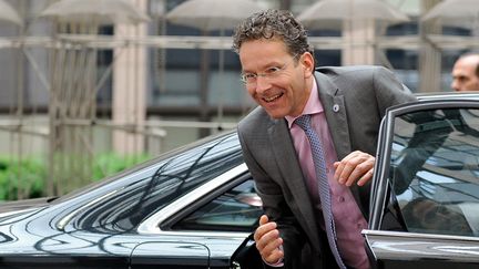 &nbsp; (Jeroen Dijsselbloem, le président de l'Eurogroupe, lors de son arrivée à Bruxelles ce dimanche. © Maxppp)