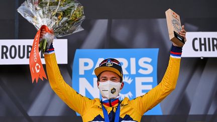 Le Slovène Primoz Roglic s'est imposé sur la 4e étape du Paris-Nice, mercredi 10 mars 2021.  (ANNE-CHRISTINE POUJOULAT / AFP)