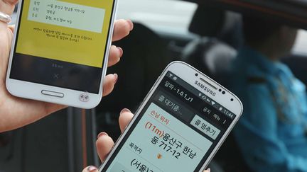  ("Kakaotaxi", l'équivalent sud-coréen de l'Américain Uber © Yonhap News/Sipa)