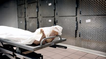 La morgue des pompes fun&egrave;bres intercommunales de l'agglom&eacute;ration lyonnaise (Rh&ocirc;ne), le 3 juillet 2012. (MAXPPP)