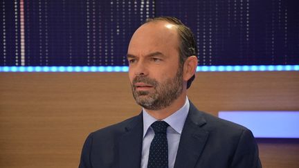 Le Premier ministre Edouard Philippe sur France Info, en juin 2017.&nbsp; (JEAN-CHRISTOPHE BOURDILLAT / FRANCE-INFO)