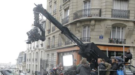 Tournage du film "Tombé sur la tête" de Didier Albert (2009). (PHOTO12 / BERNARD FAU)