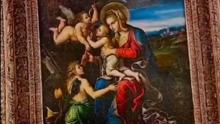 Vierge à l'enfant, tableau de&nbsp;Filippino Lippi sur le compte Twitter de Dawsons Auctioneers. (CAPTURE D'ÉCRAN)