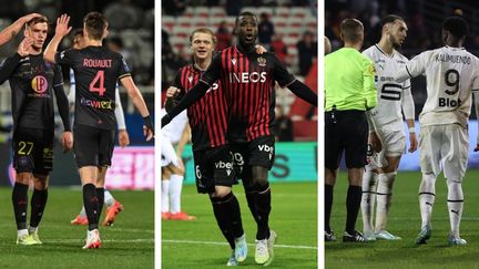 Toulouse et Nice ont signé les plus larges victoires de la 18e journée de Ligue 1, tandis que Rennes s'est incliné à Clermont. (ARNAUD FINISTRE / AFP - VALERY HACHE / AFP - Thierry LARRET/MAXPPP)