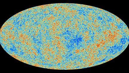 &nbsp; (Voici l'Univers, tel qu'il existait voici près de 13.8 milliards d'années et 370 000 ans après le big bang. Cette image, en réalité une carte de température de l'espace, a été prise par le satellite européen Planck. © ESA.)