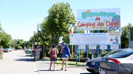 Entrée du camping des Dunes, à Dunkerque (Nord). (MAXPPP)