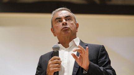 Carlos Ghosn lors d'une conférence de presse à&nbsp;Jounieh, au Liban, le 29 septembre 2020.&nbsp; (ANWAR AMRO / AFP)