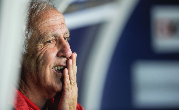 L'entra&icirc;neur de Lille Ren&eacute; Girard, le 21 septembre 2013, au Stade Bonal de Sochaux.&nbsp; (SEBASTIEN BOZON / AFP)