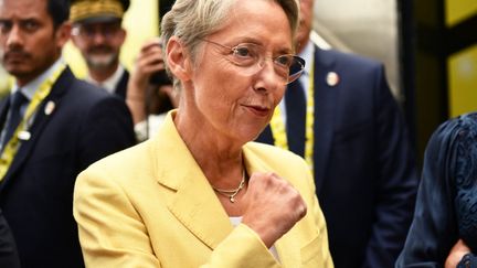 Elisabeth Borne, à Pau, le 30 juillet 2023. (GAIZKA IROZ / POOL)