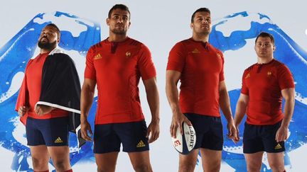 Le nouveau maillot du XV de France, d&eacute;voil&eacute; le 5 f&eacute;vrier 2015. (ADIDAS / FEDERATION FRANCAISE DE RUGBY)