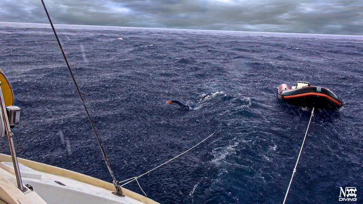 Michel Nox lors de sa traversée de la Méditerranée en octobre dernier.