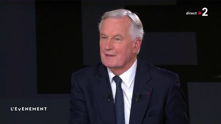 Prime Minister Michel Barnier on the set of "The Show" on France 2, October 3, 2024. (FRANCE TELEVISIONS)