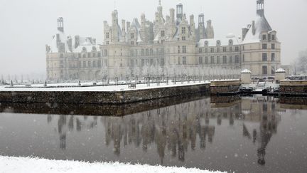 Le château de Chambord sous la neige, le 6 février 2018. (MAXPPP)