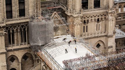 Le chantier de la cathédrale Notre Dame de Paris après son incendie d'avril 2019. (PATRICK ZACHMANN / MAGNUM PHOTO)