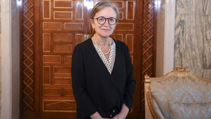 Najla Bouden, première femme chargée de former un gouvernement en Tunisie, le 29 septembre 2021 à Tunis (Tunisie).&nbsp; (TUNISIAN PRESIDENCY / AFP)