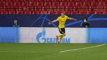 Erling Haaland, buteur avec Dortmund face à Séville (CRISTINA QUICLER / AFP)