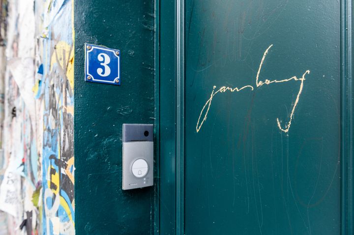 Door of Serge Gainsbourg's house located rue de Verneuil, which will open to the public on September 20, 2023 (STEPHANE MOUCHMOUCHE / HANS LUCAS)