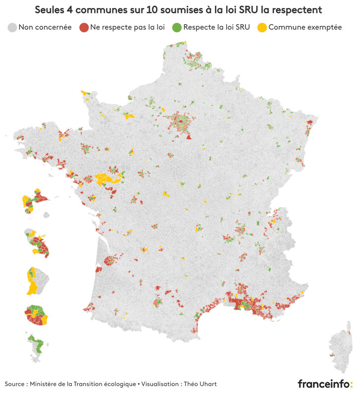 Une majorité des communes soumises à la loi SRU ne la respecte pas. (THEO UHART / FRANCEINFO)