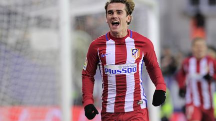 Antoine Griezmann, l'attaquant de l'Atlético Madrid, buteur à Eibar (0-2). (ANDER GILLENEA / AFP)