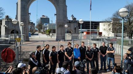 Les All Blacks en visite à Christchurch (WILLIAM WEST / AFP)