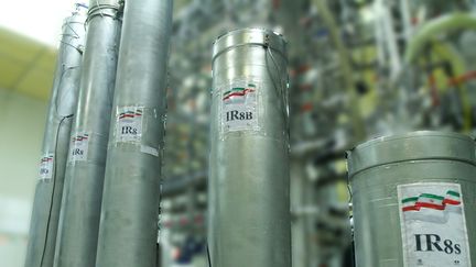 Une photo d'archive, publiée par l'Organisation iranienne de l'énergie, présente des&nbsp;installations d'enrichissement atomique du centre de recherche nucléaire de Natanz, en Iran, le 4 novembre 2019&nbsp; (HO / AFP)