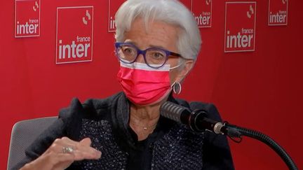 Christine Lagarde, la présidente de la BCE, le 20 janvier 2022 sur France Inter. (FRANCEINTER / RADIO FRANCE)