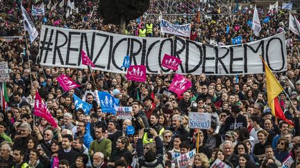 Manifestation à Rome (Italie) contre le "mariage pour tous" à l'italienne le 30 janvier 2016. (GIUSEPPE CICCIA / NURPHOTO / AFP)