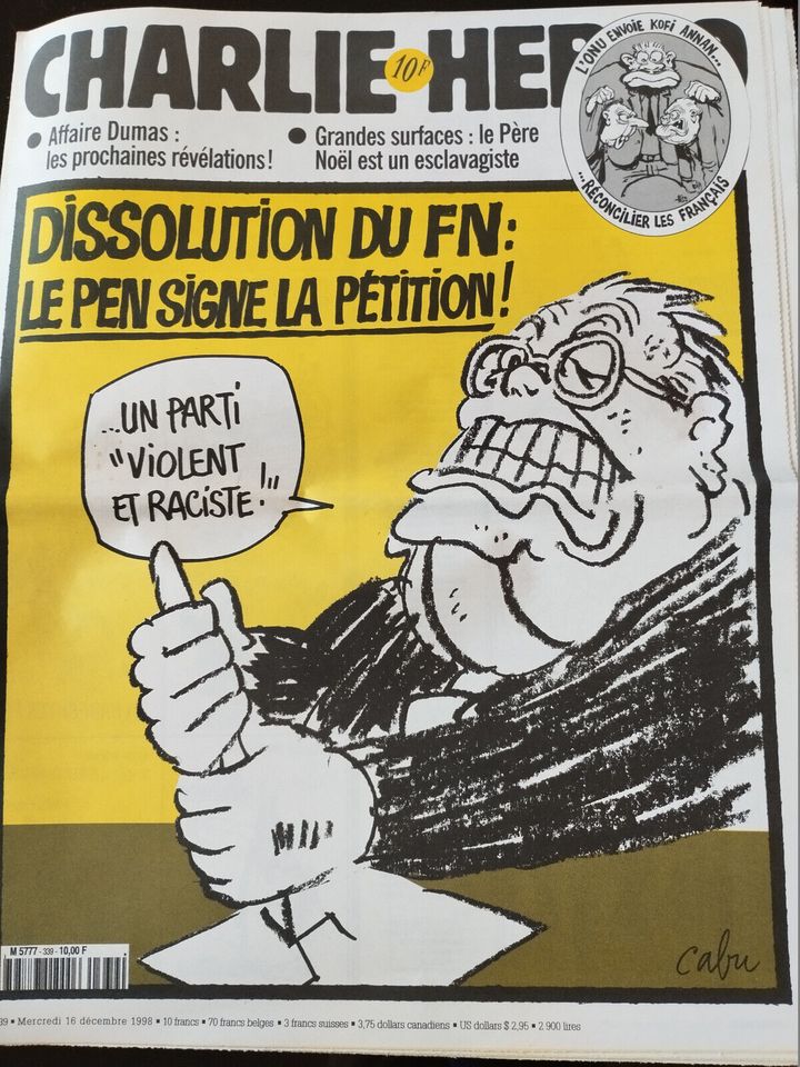 En décembre 1998, la une de "Charlie Hebdo" est consacrée au FN. (CHARLIE HEBDO)