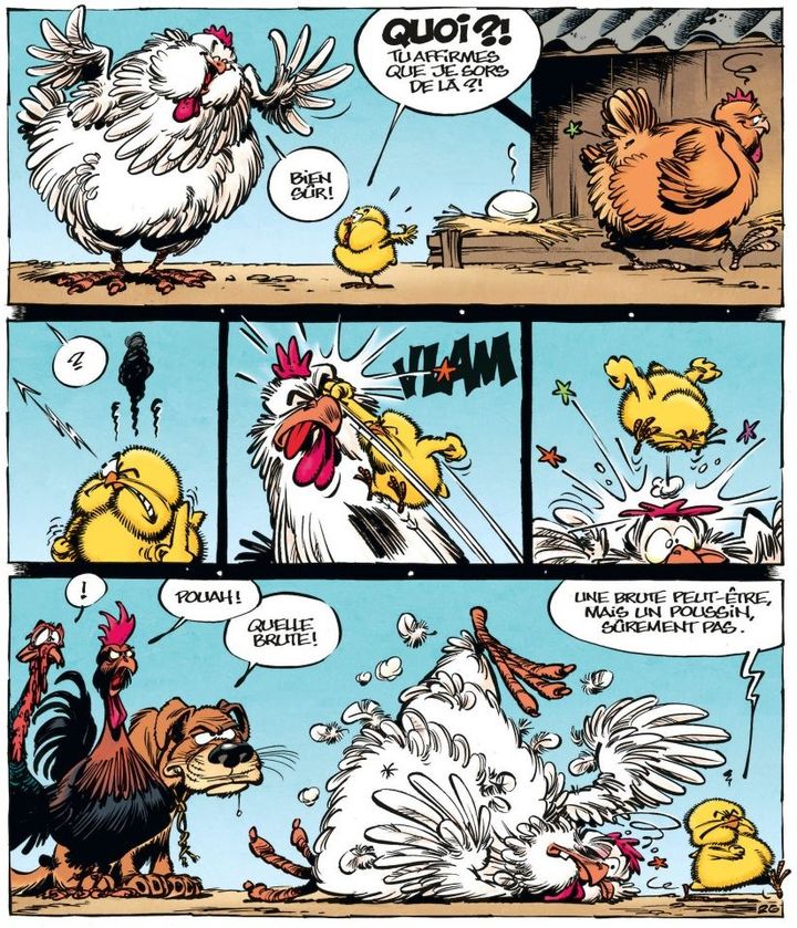 Planche "Les aventures de Poussin 1er Eric-Emmanuel" Schmitt
 (Janry)