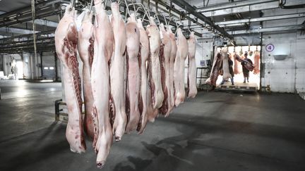 Un abattoir dans la province de Wuhan en Chine, le 9 avril 2020 (image d'illustration). (ZHAO QIRUI / COSTFOTO/SIPA USA/SIPA / SIPA USA)