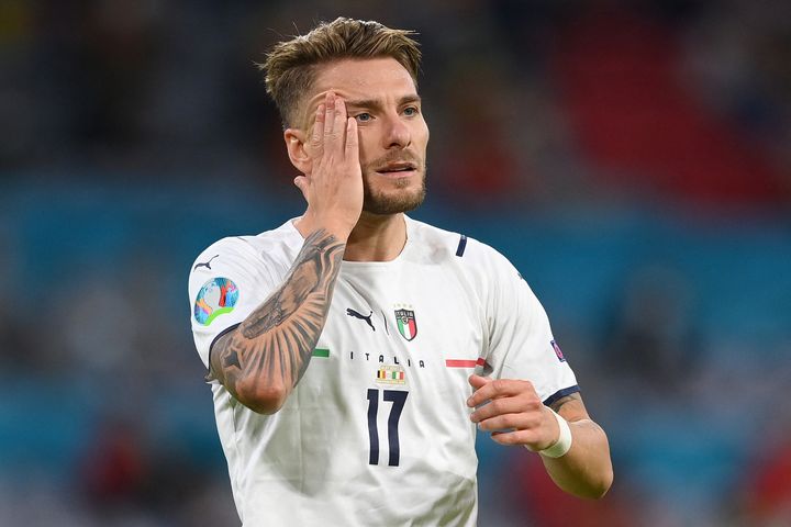 Ciro Immobile n'a pas marqué contre la Belgique, le 2 juillet 2021.&nbsp; (MATTHIAS HANGST / AFP)