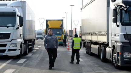 &nbsp; (Un barrage routier près de Caen © Maxppp)