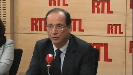 Fran&ccedil;ois Hollande le 17 avril 2012 sur RTL. Capture d'&eacute;cran du site RTL.fr. (FTVI)