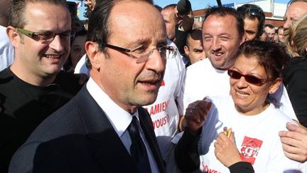 Hollande à Amiens, le 14 octobre 2011, à J-2 du 2nd tour de la primaire (FRANCOIS NASCIMBENI / AFP)