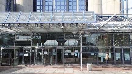 Le palais de justice de Bobigny (Seine-Saint-Denis), le 20 avril 2020. (LUDOVIC MARIN / AFP)