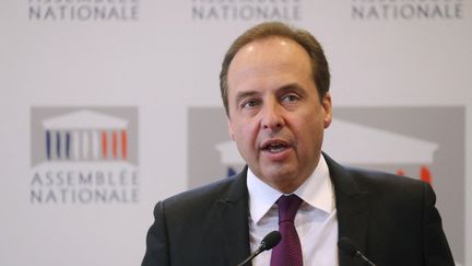 Le député Jean-Christophe Lagarde, président de l'UDI, lors d'une conférence de presse à l'Assemblée nationale, à Paris, le 3 mars 2020. (LUDOVIC MARIN / AFP)