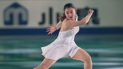 La patineuse&nbsp;Kaori Sakamoto lors du Grand Prix ISU à Osaka, le 28 novembre 2020. (POOL FOR YOMIURI / AFP)