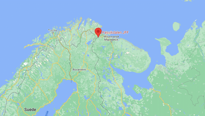 Un homme est entré illégalement sur le territoire norvégien depuis la Russie, explique la police locale, dans le secteur frontalier de Nikel (Russie) et Pasvikdalen (Norvège). (GOOGLE MAPS)