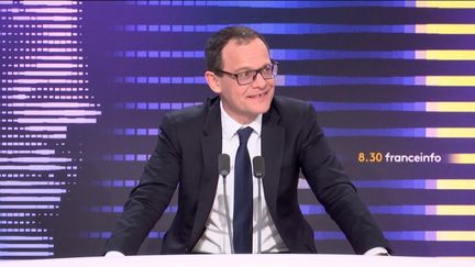 Stéphane Isaël, président exécutif d'Arianespace, était l'invité du "8h30&nbsp;franceinfo", samedi 8 avril 2023. (FRANCEINFO / RADIOFRANCE)