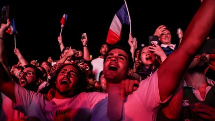 Les supporters étaient en feu dans la fan-zone de Paris, sur la place de la Concorde après la victoire de la France face à la Nouvelle-Zélande. (MAXPPP)