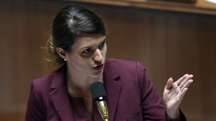 Marlène Schiappa lors des Questions au gouvernement, le 21 novembre 2017 à l'Assemblée nationale (Paris). (BERTRAND GUAY / AFP)