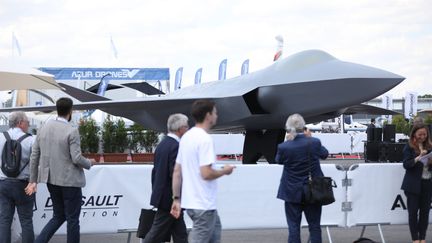 Présentation d'une maquette en taille réelle du futur New generation fighter franco-allemand, au Salon de l'aéronautique et de l'espace au Bourget le 17 juin 2019 (GUILLAUME GEORGES / MAXPPP)