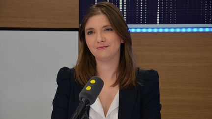 La députée LREM Aurore Bergé sur franceinfo. (JEAN-CHRISTOPHE BOURDILLAT / FRANCE-INFO)