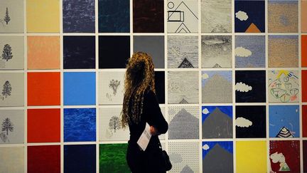 MoMA, New York, 4 mai 2011. Une touriste contemple l'oeuvre "Rhapsody" de l'artiste Jennifer Bartlett
 (Timothy A. Clary / AFP)