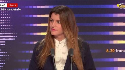 Marlène Schiappa était l'invitée du 8h30 franceinfo samedi 28 janvier. (FRANCEINFO / RADIOFRANCE)