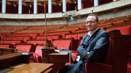 Damien Abad, porte-parole de François Fillon, le 9 octobre&nbsp;2012, à Paris. (Photo d'illustration) (ERIC FEFERBERG / AFP)