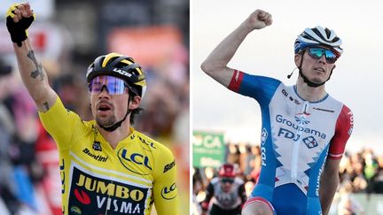 Primoz Roglic, ici lors de Paris-Nice, et David Gaudu, ici sur le Tour d'Algarve, seront deux coureurs parmi les favoris à suivre pour le Critérium du Dauphiné. (AFP)